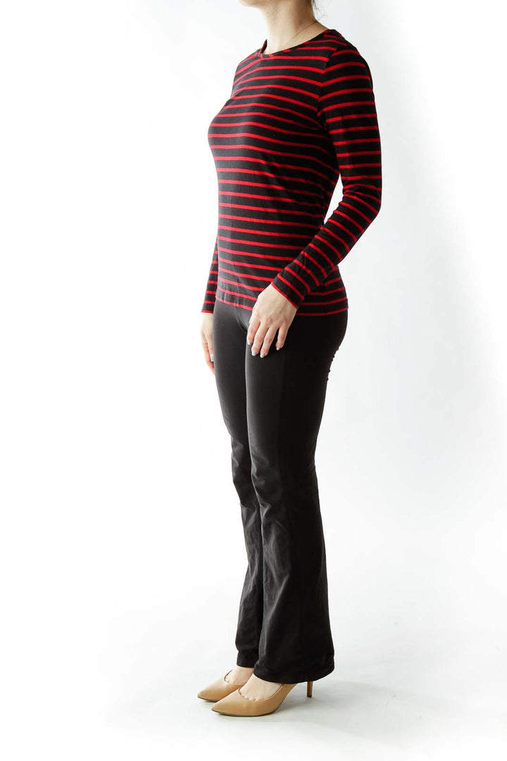 Black Red Striped T-Shirt