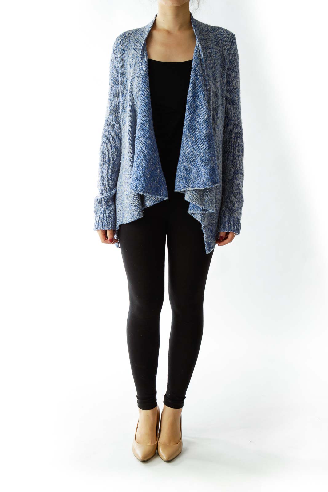 Blue Gray Open Cardigan