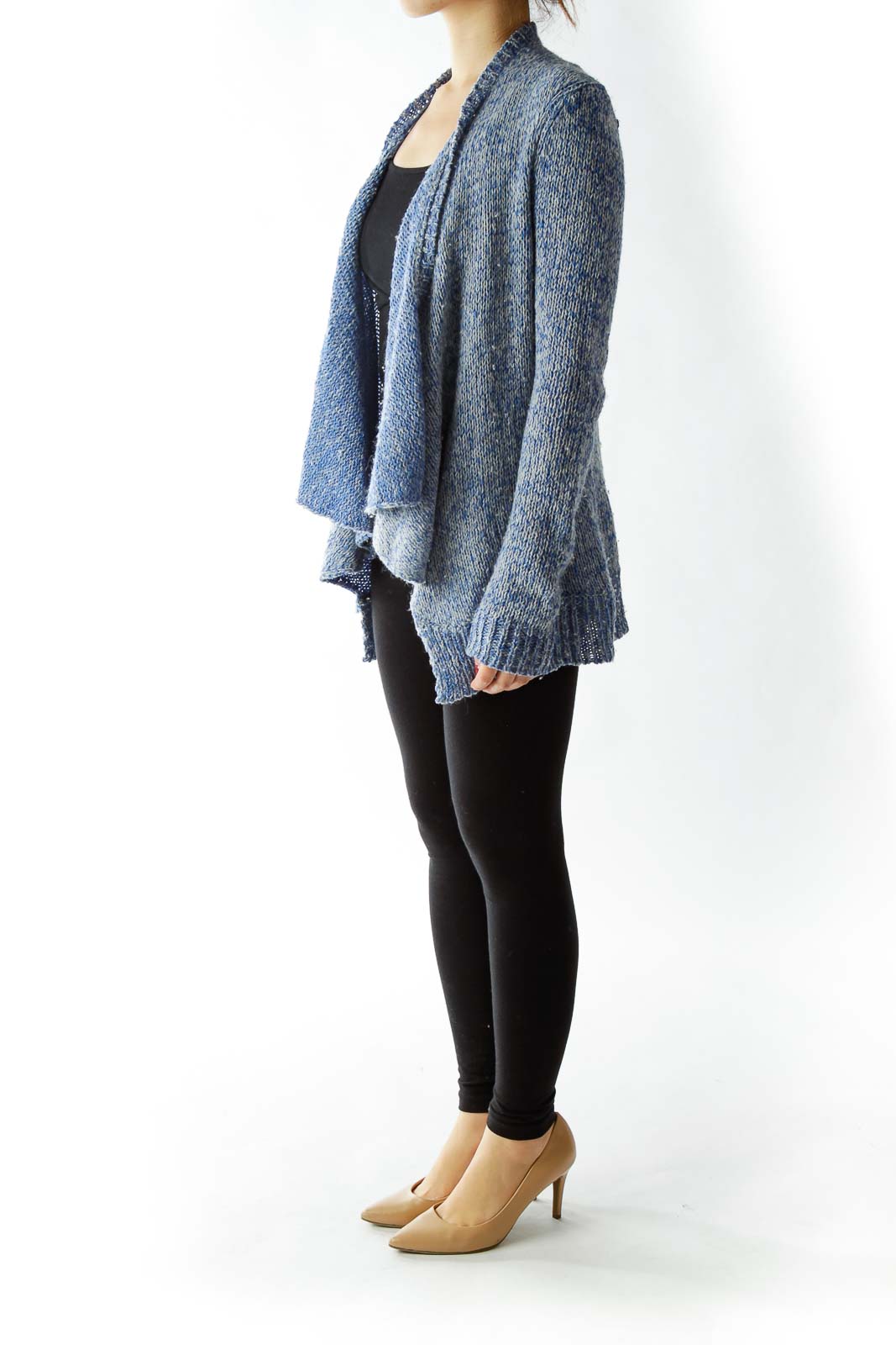 Blue Gray Open Cardigan