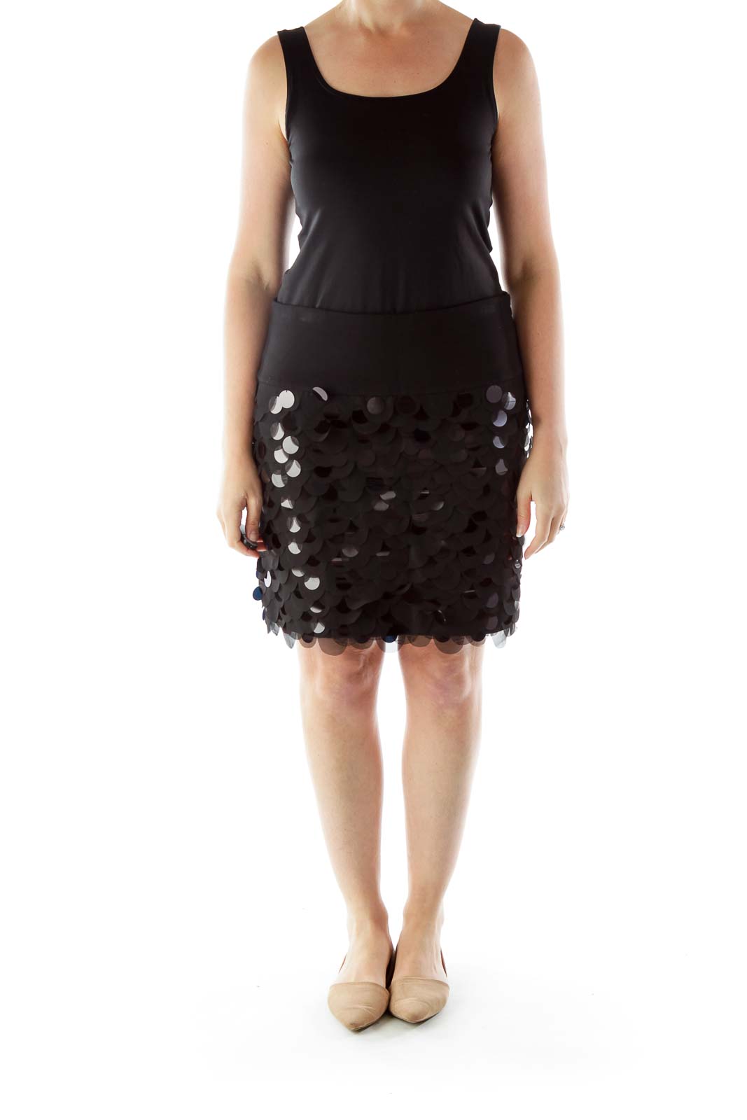 Black Sequined Mini Skirt