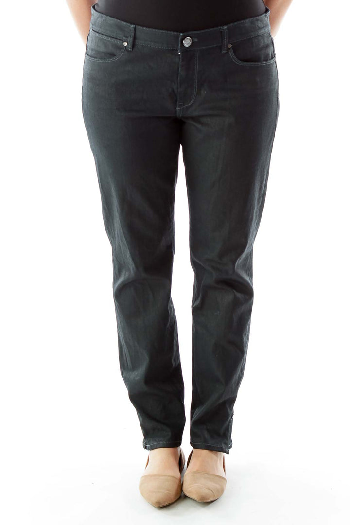 Black Jeans with Zippered Ankles