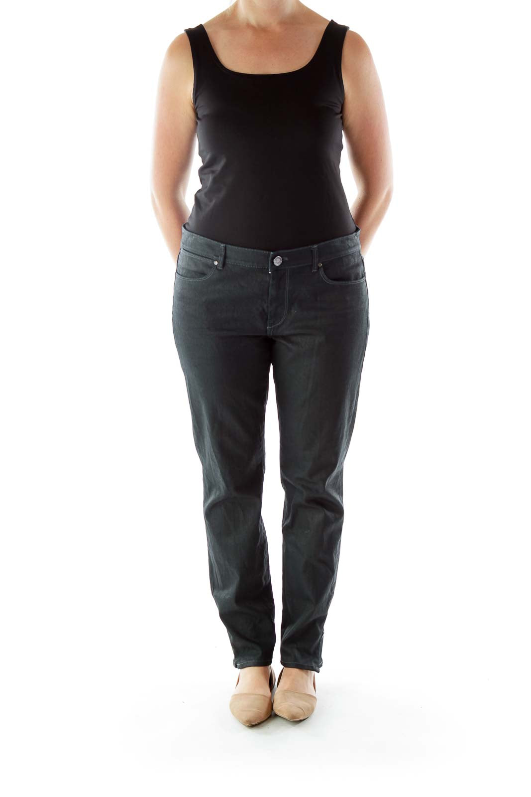 Black Jeans with Zippered Ankles