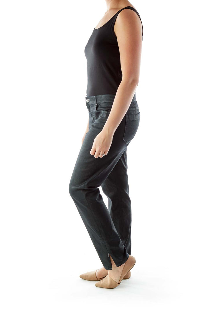 Black Jeans with Zippered Ankles