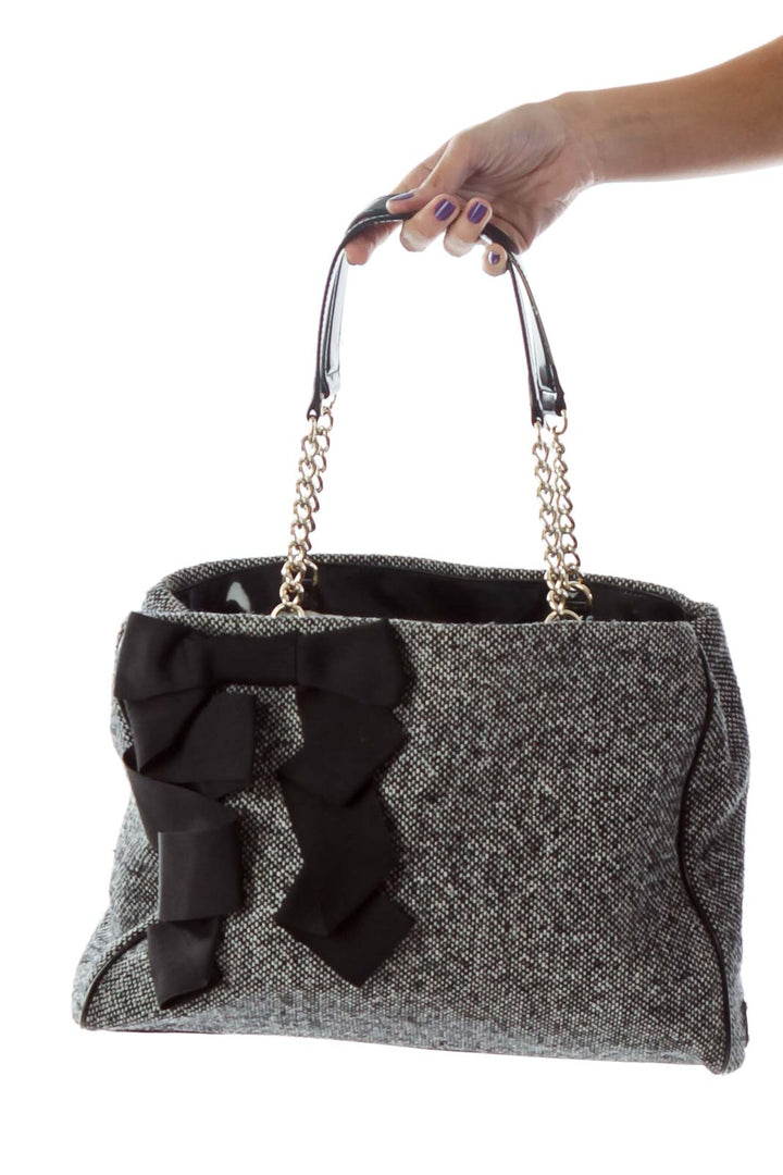 Black and White Tweed Bag