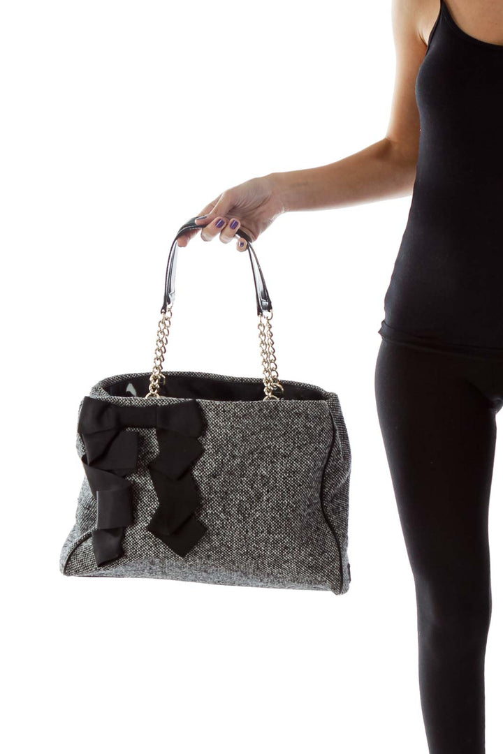 Black and White Tweed Bag