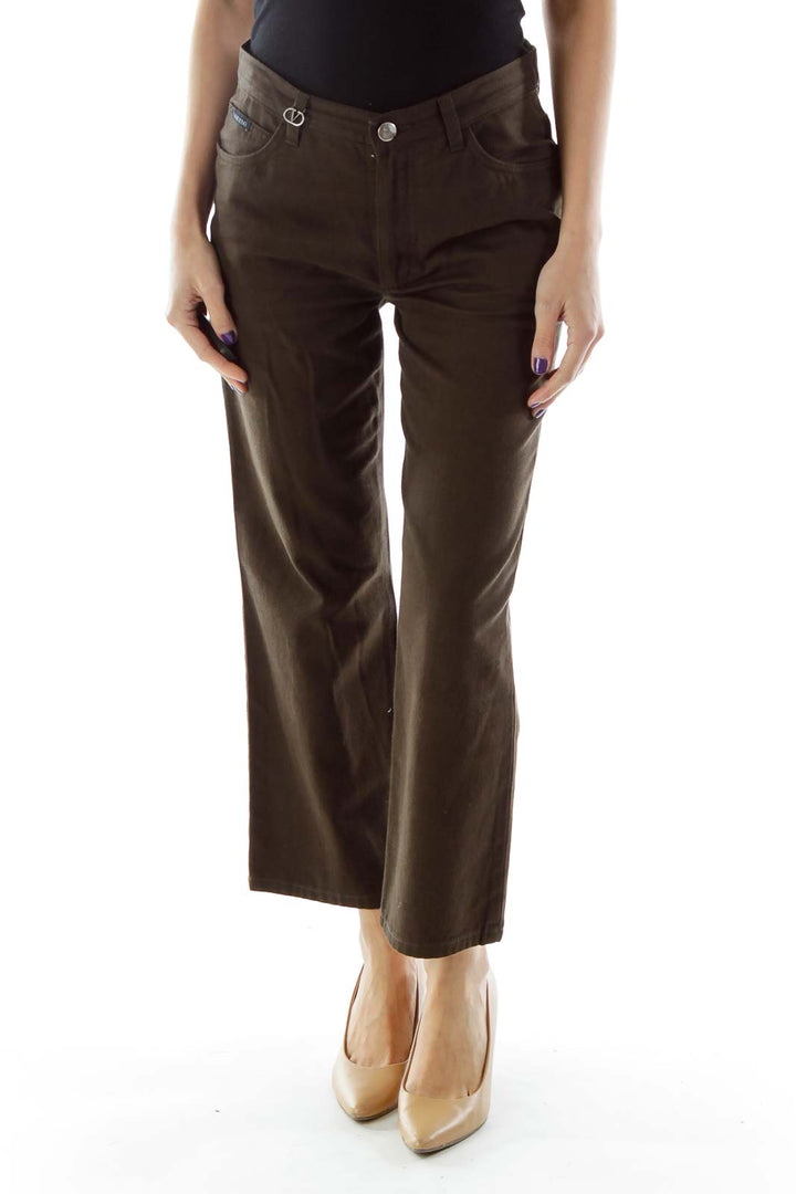 Brown Cropped Pants