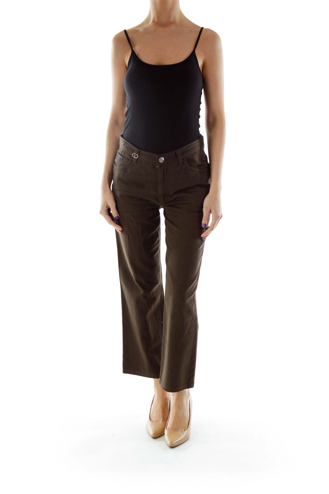 Brown Cropped Pants