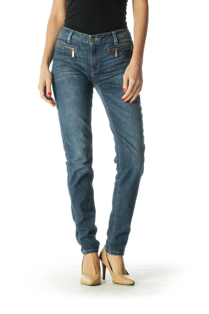 Zippered Pocket Skinny Jeans