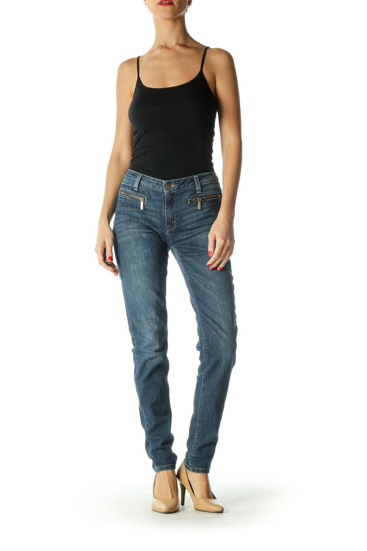 Zippered Pocket Skinny Jeans