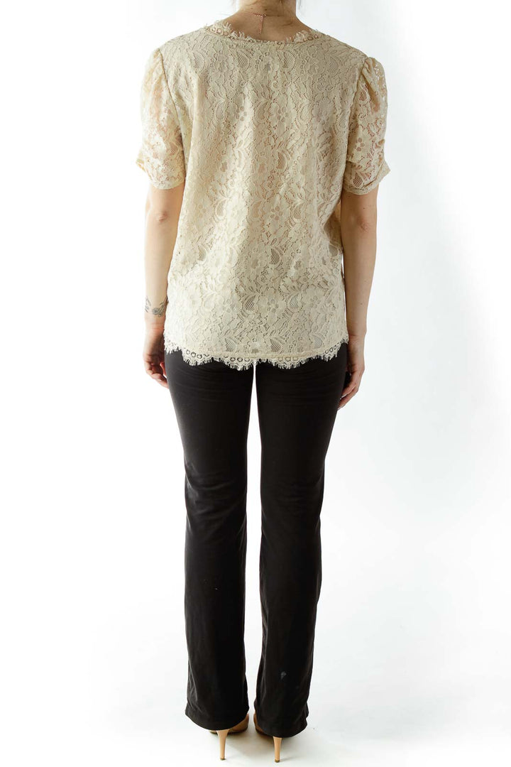 Beige Lace Top