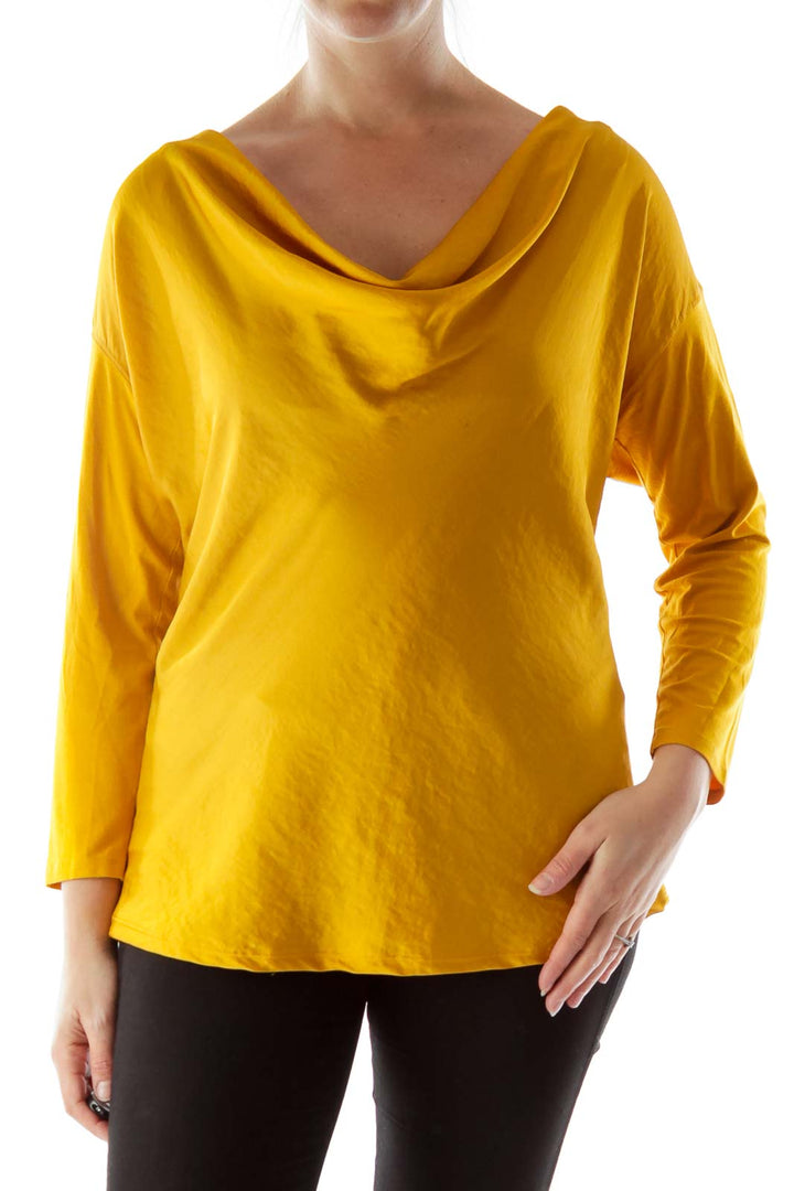 Mustard Draped Long Sleeve