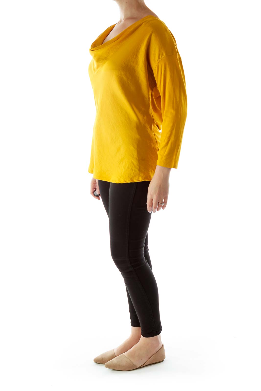 Mustard Draped Long Sleeve