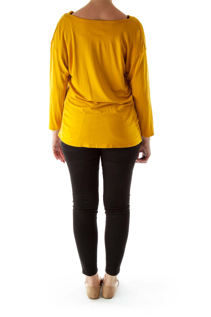 Mustard Draped Long Sleeve