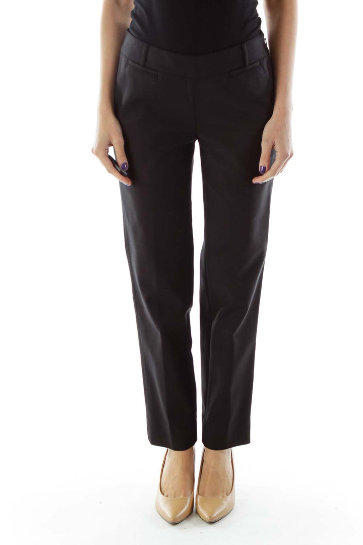 Black Straight Leg Trousers