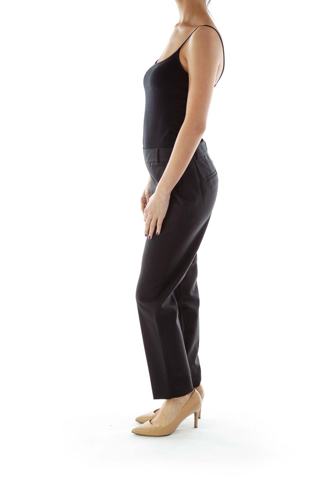 Black Straight Leg Trousers