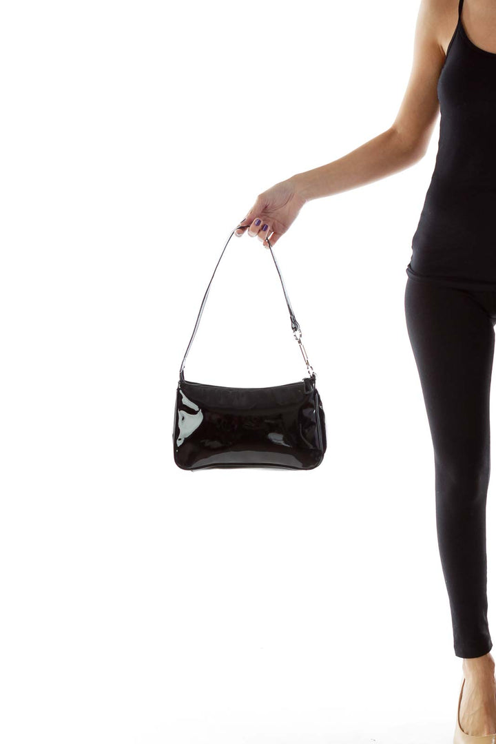 Black Shimmer Shoulder Bag