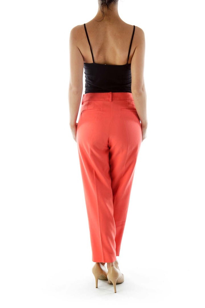 Orange Pocketed City Fit Skimmer Pants