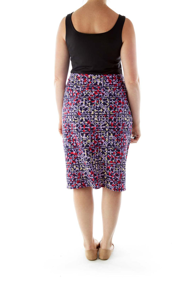 Multicolored Print Pencil Skirt