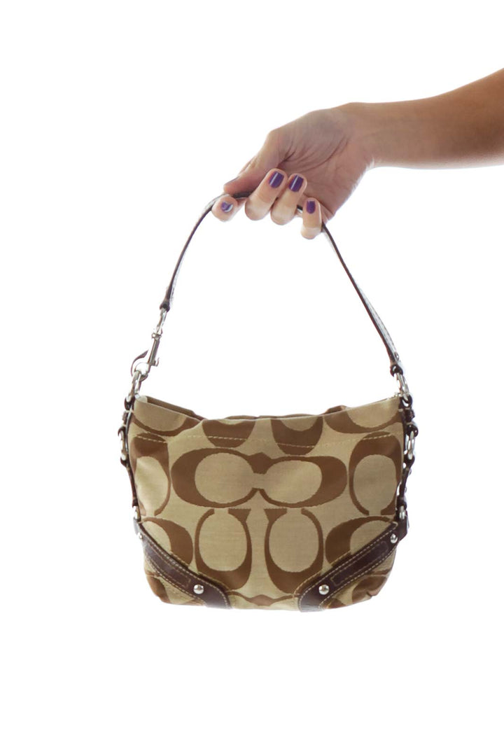 Beige and Brown Small Bag