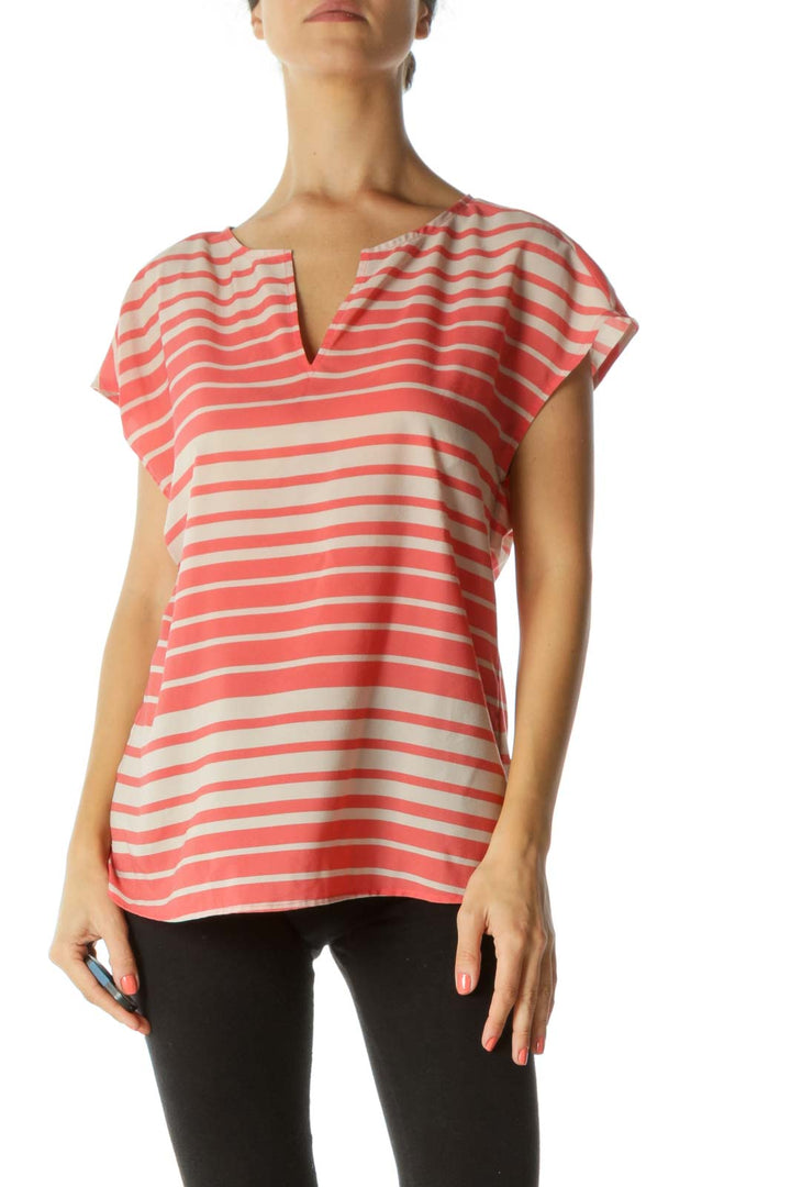 Orange & Brown Striped Blouse