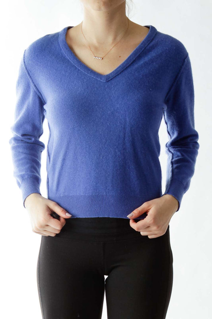 Blue V Neck Sweater