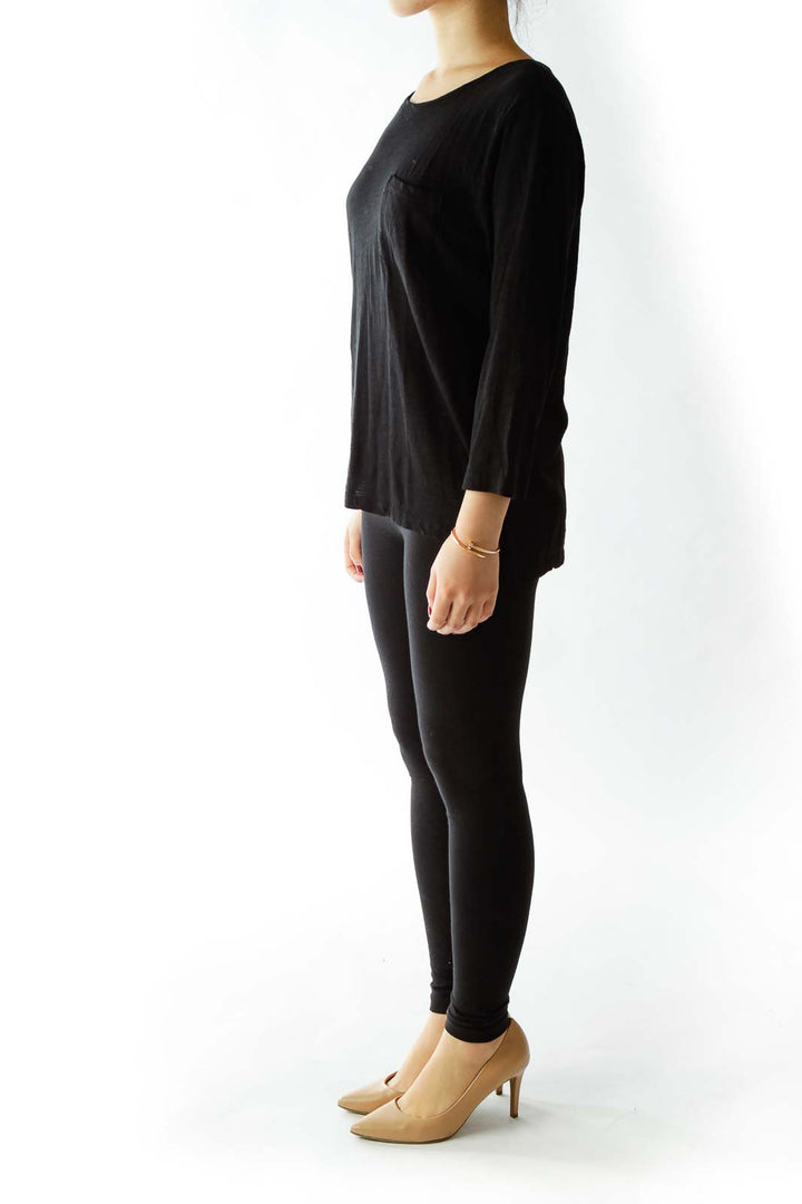 Black Pocketed Long Sleeve