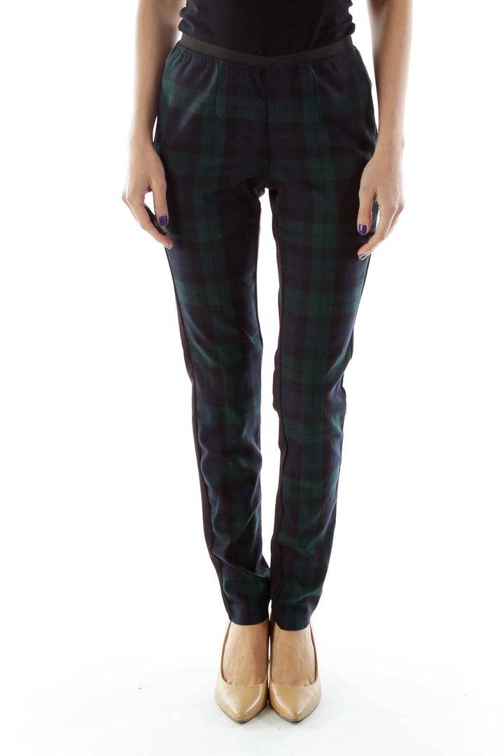 Green & Black Plaid Leggings