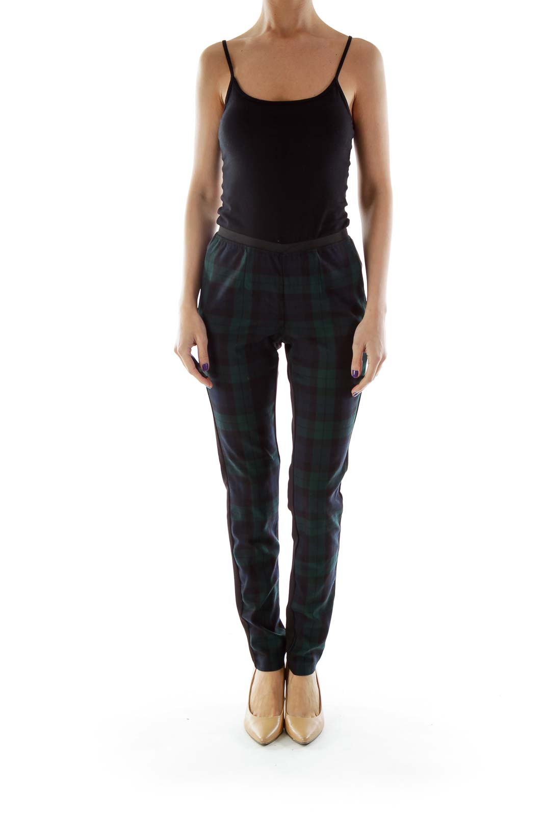 Green & Black Plaid Leggings