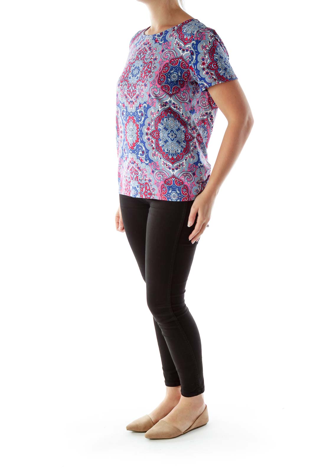 Multicolored Paisley Print Top