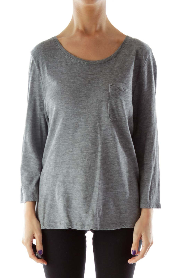 Gray 3/4 Sleeve Top