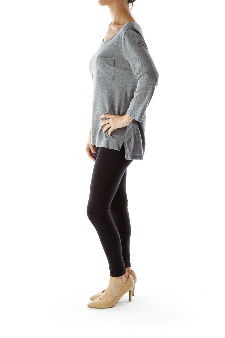 Gray 3/4 Sleeve Top