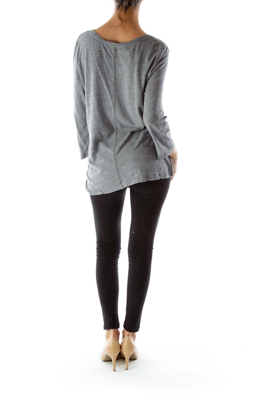 Gray 3/4 Sleeve Top