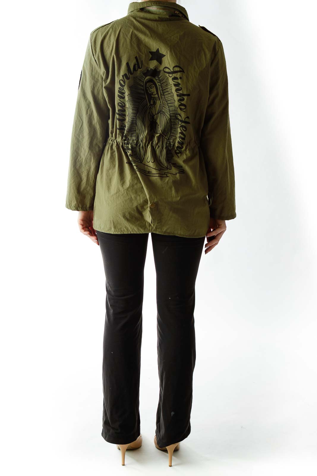 Green Graphic Print Jacket