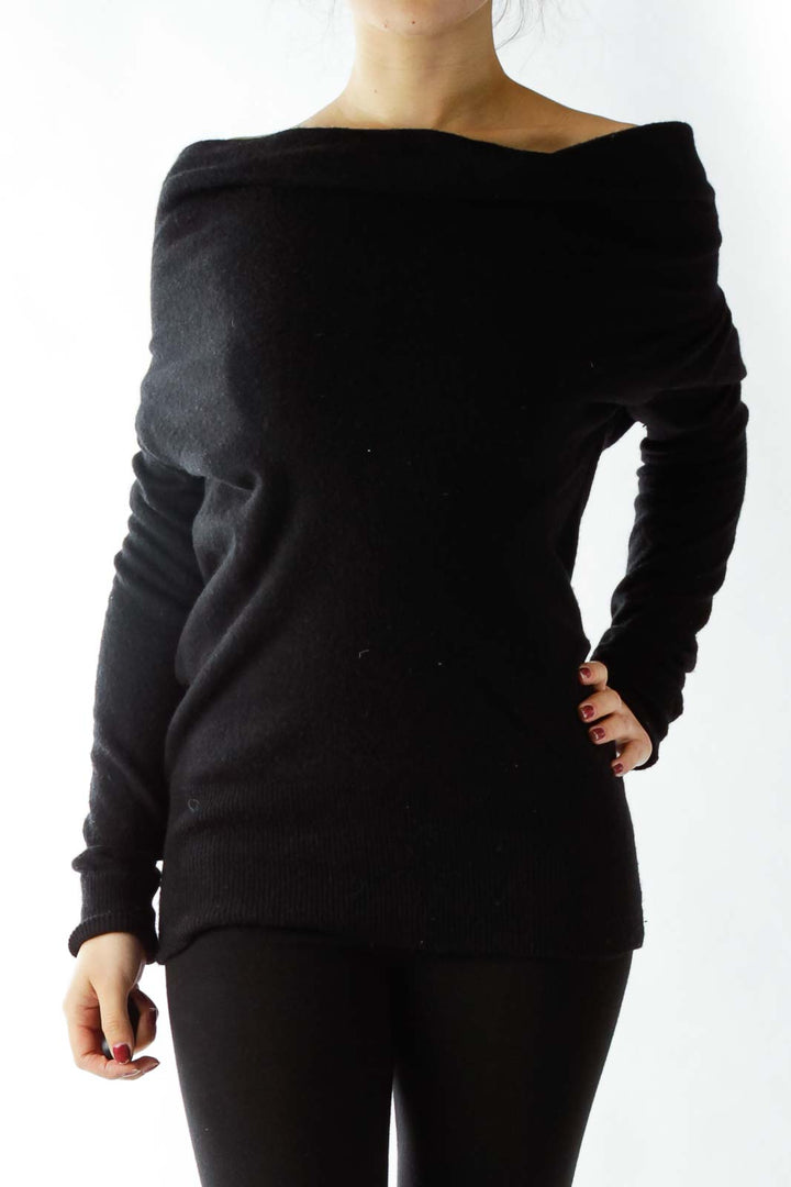 Black Cowl Neck Sweater