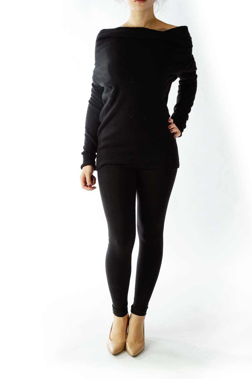 Black Cowl Neck Sweater