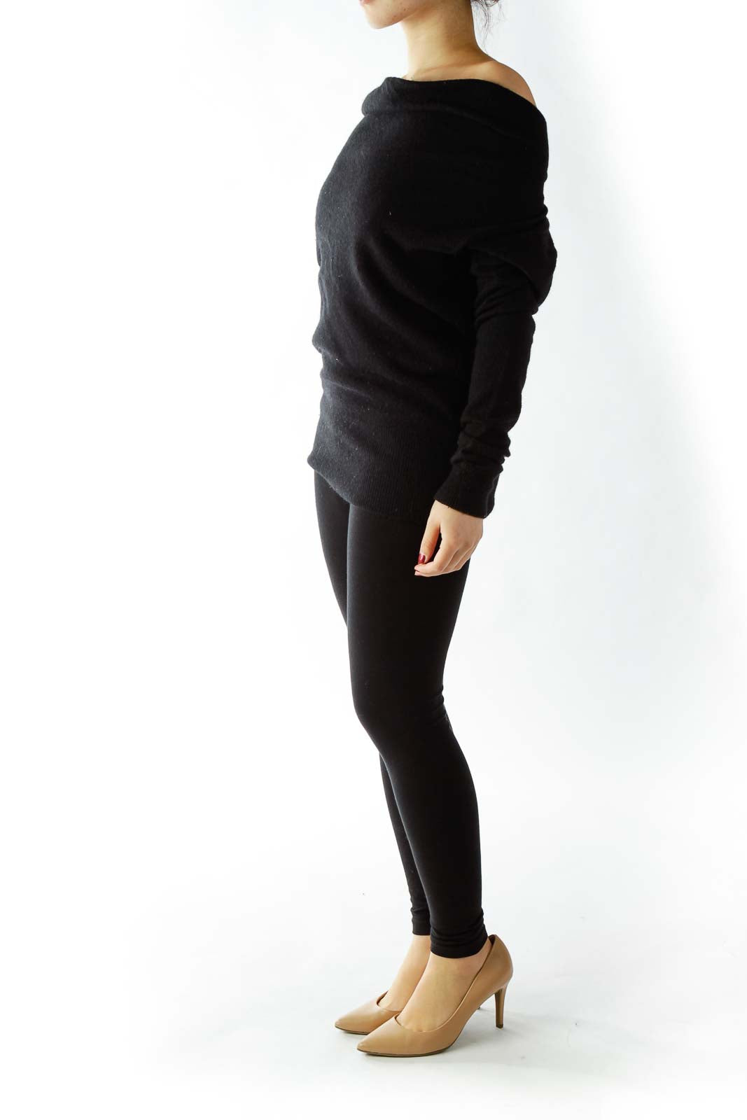 Black Cowl Neck Sweater