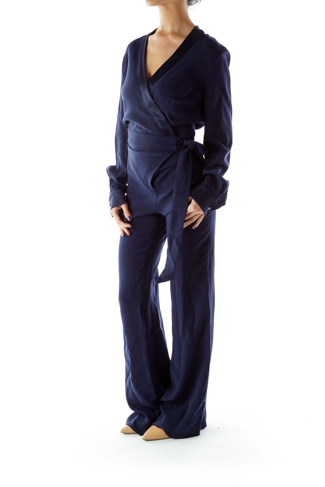 Navy Long Sleeve Jumpsuit