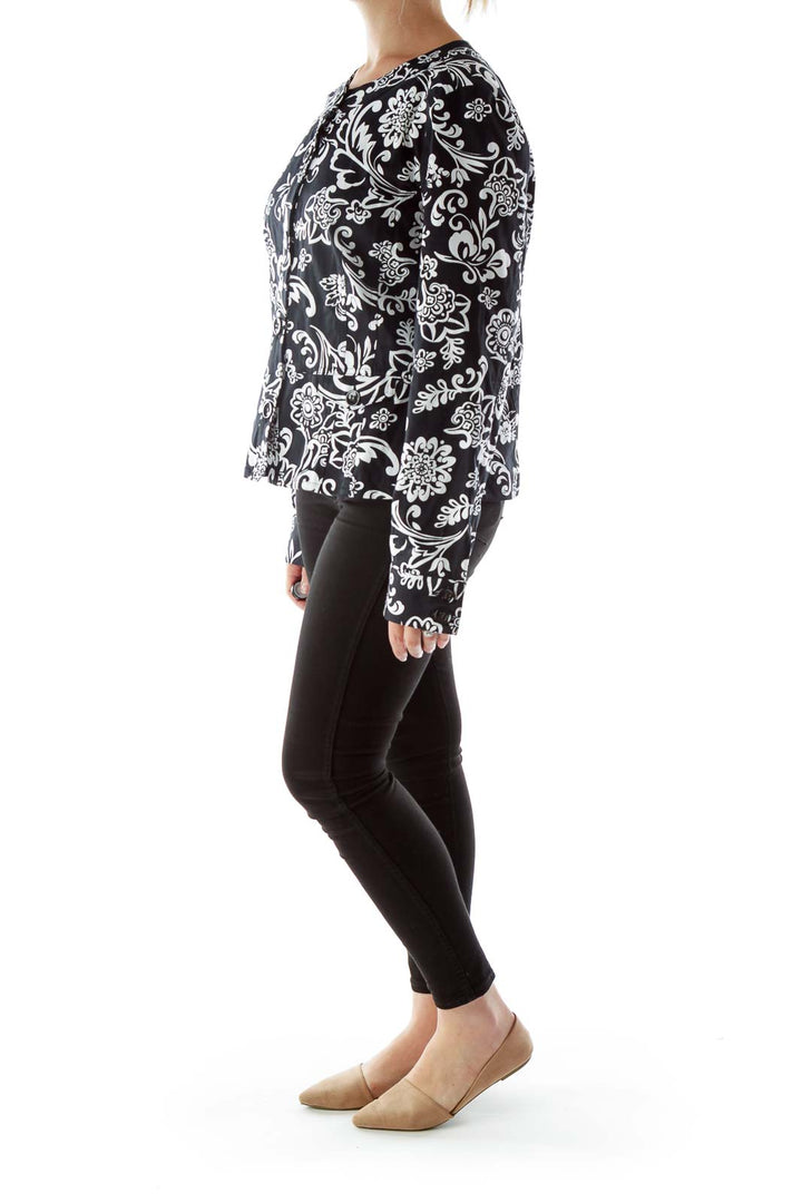 Black and White Printed Long Sleeve