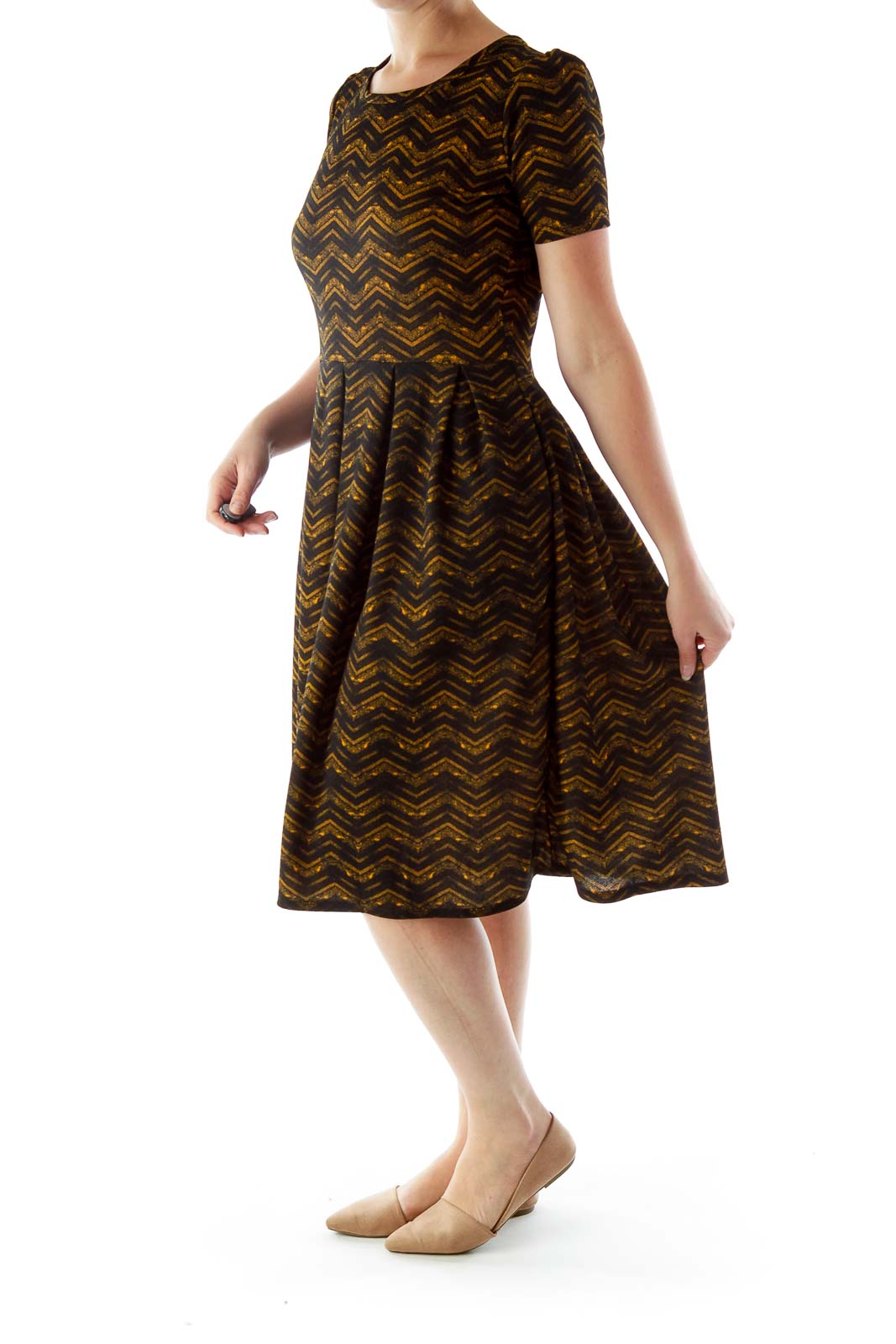 Black & Brown ZigZagged Dress