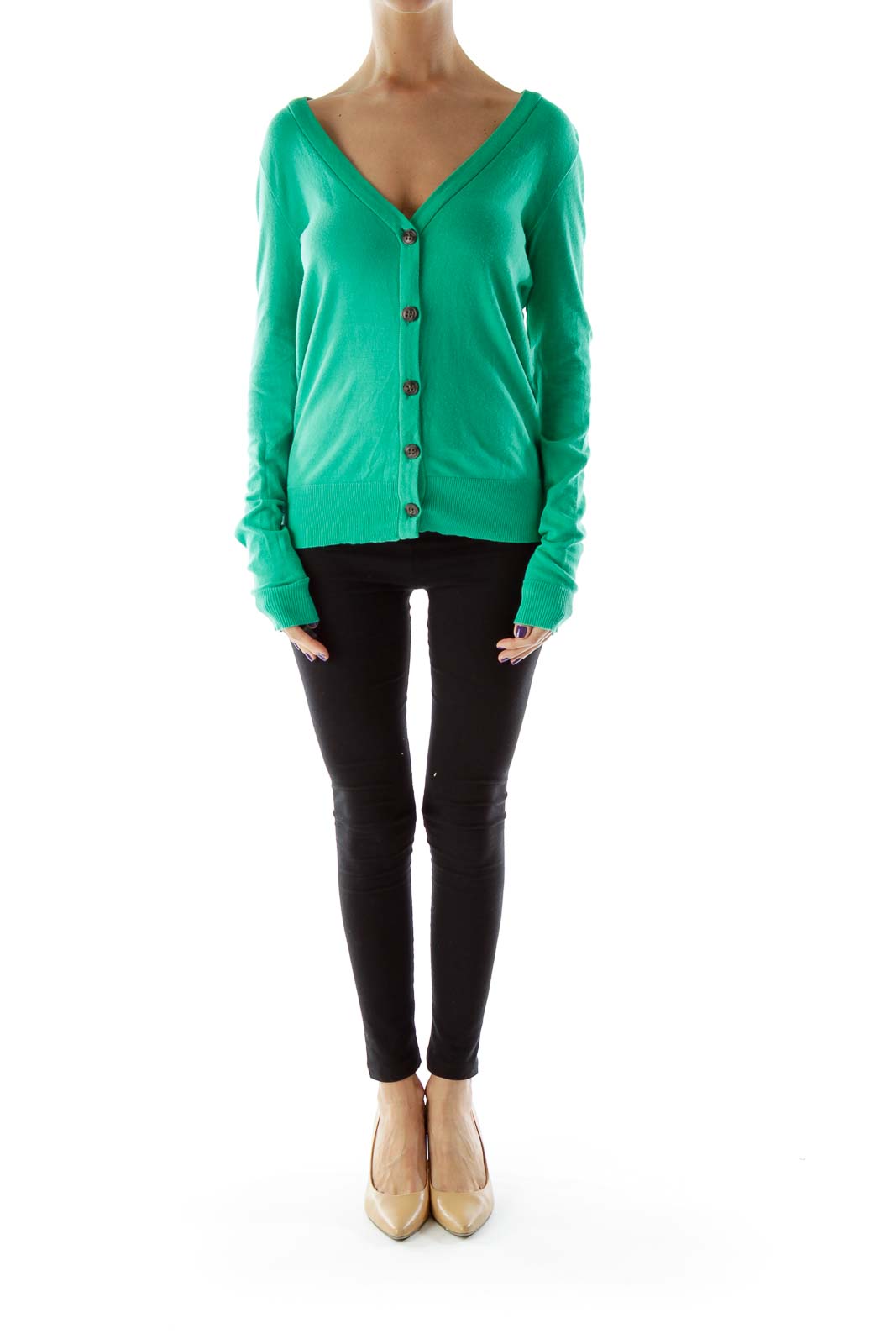 Green Buttoned Cardigan