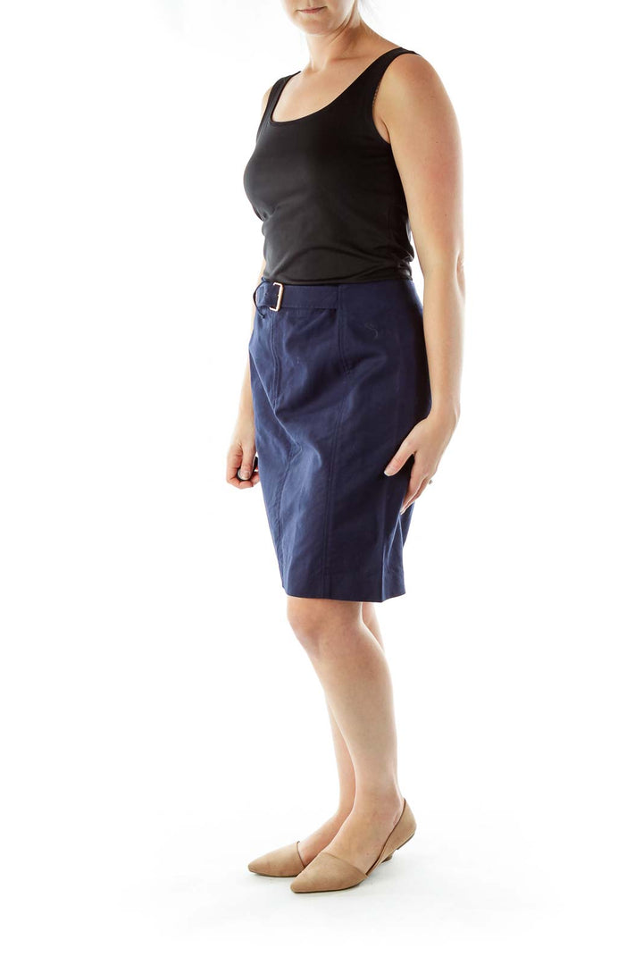 Navy Pencil Skirt