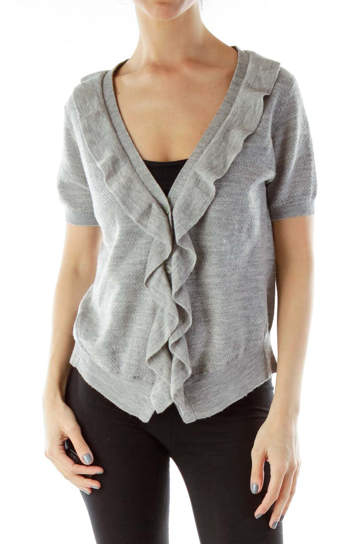 Gray Merino Wool Cardigan