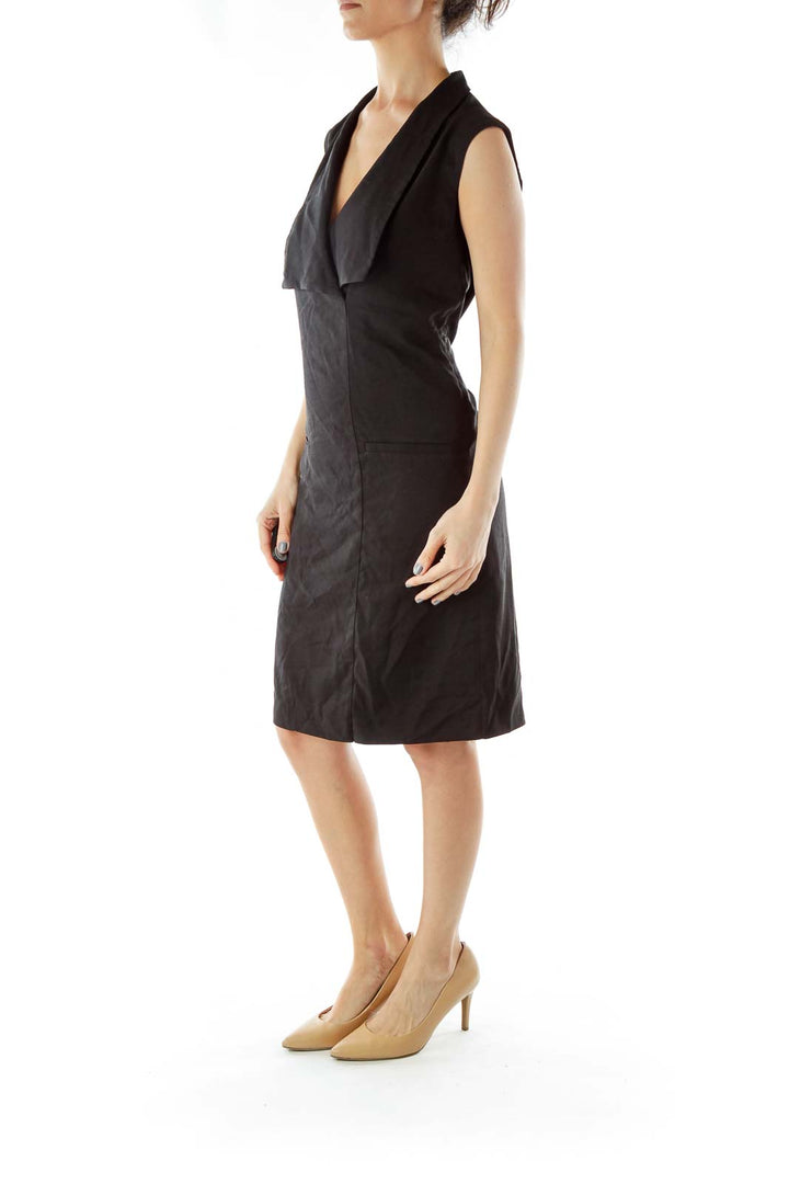 Black Work Dress with Collar