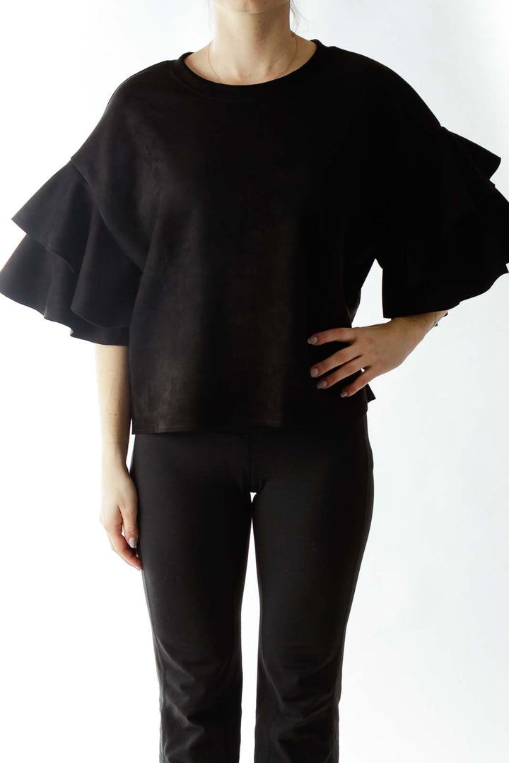 Black Bell Sleeve Top