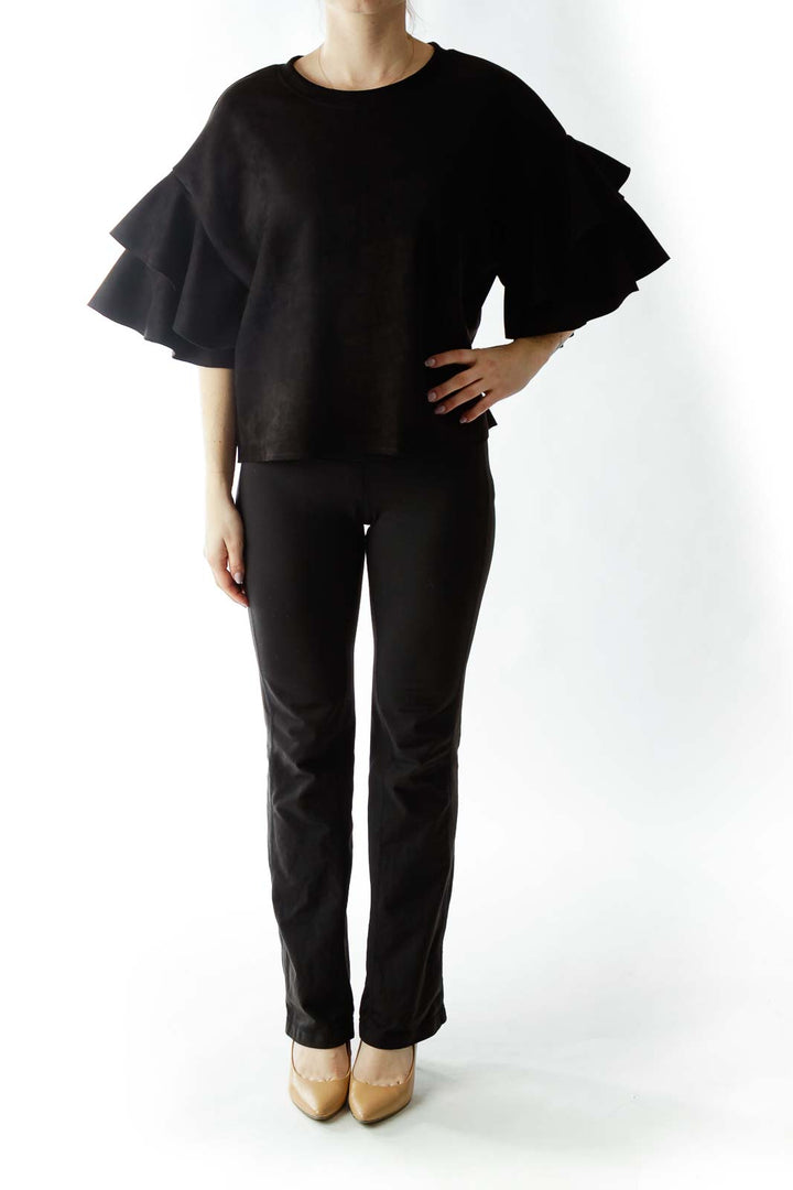 Black Bell Sleeve Top