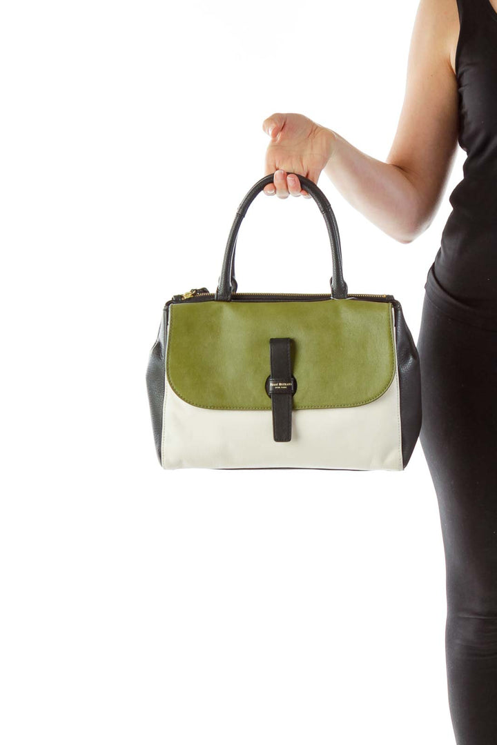 Olive Cream Black Hand Bag