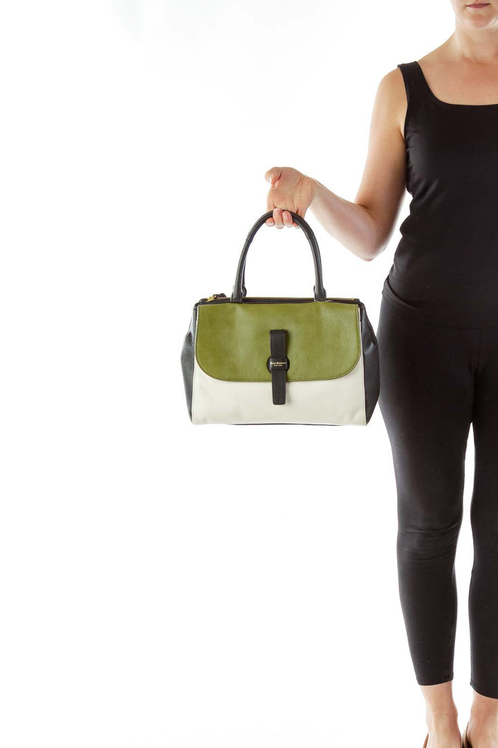 Olive Cream Black Hand Bag