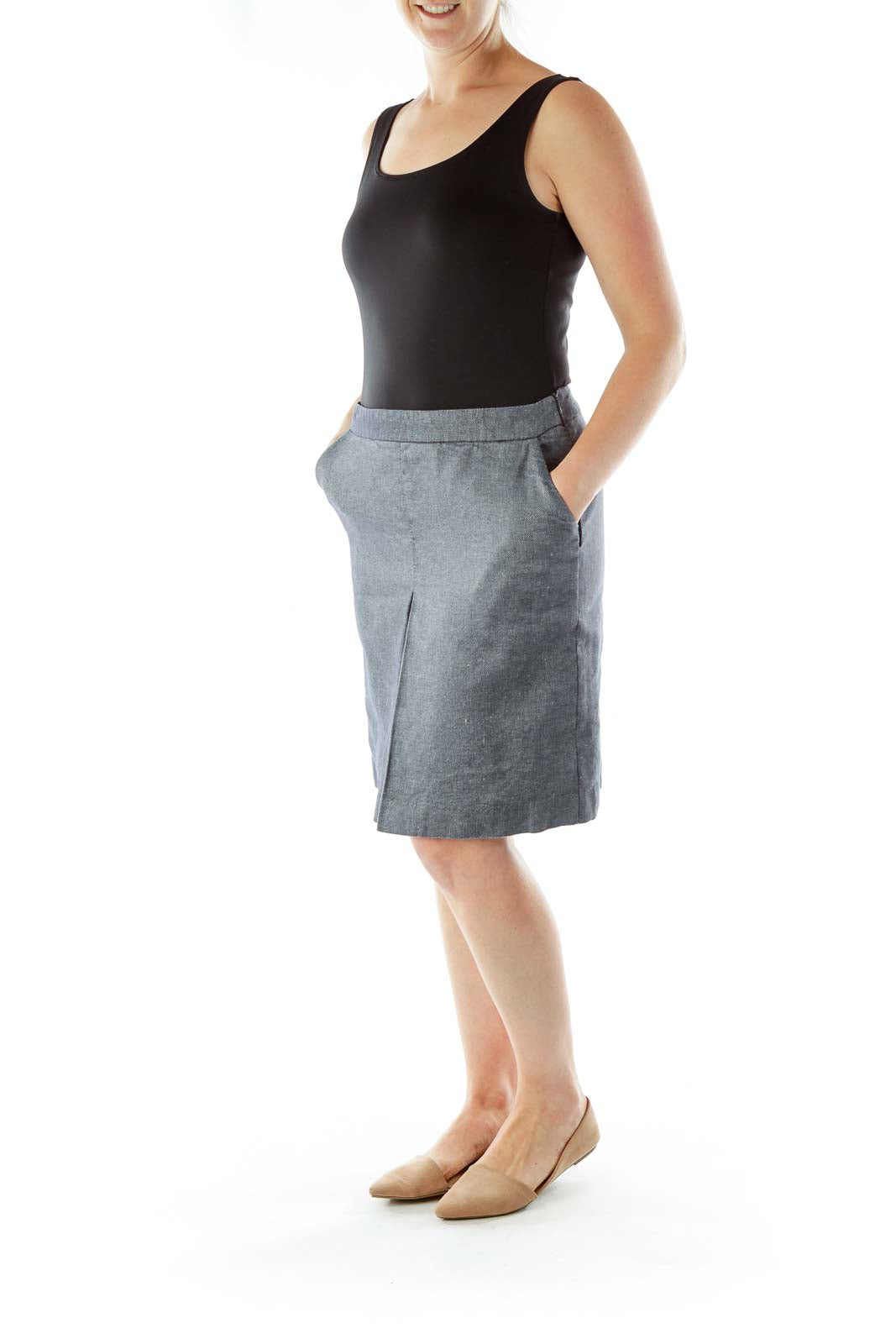 Navy Pencil Skirt