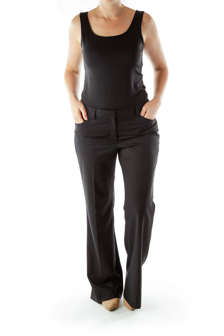 Black Wide-Leg Slacks