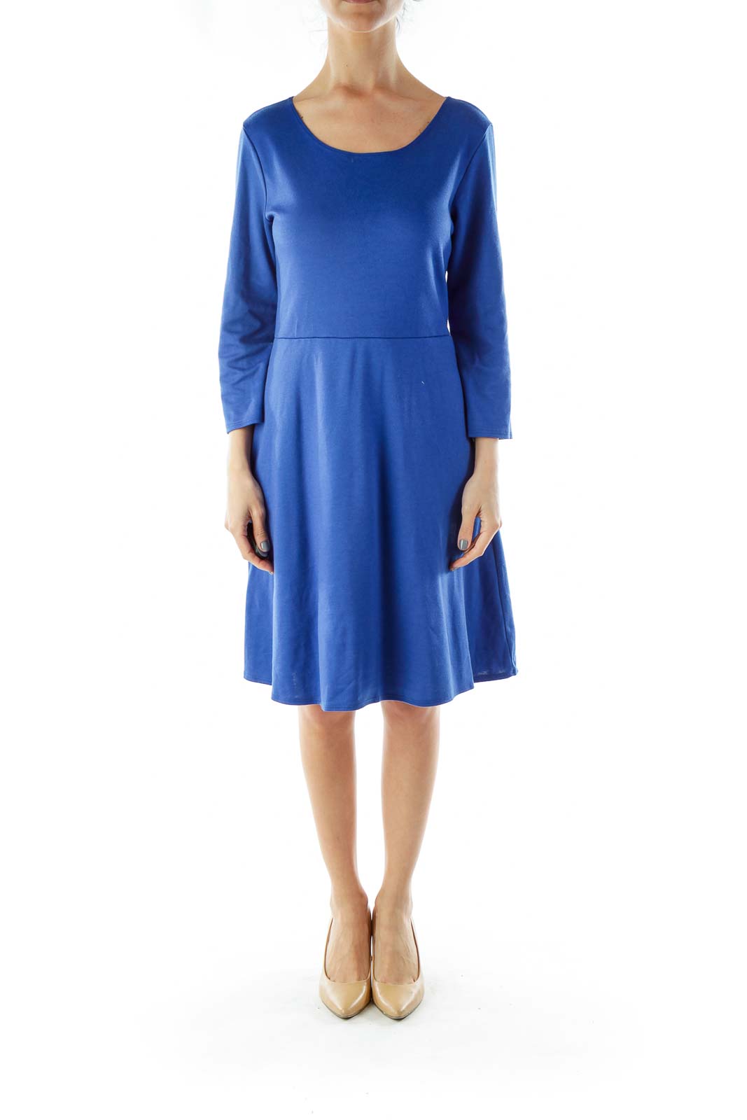 Blue A-Line Work Dress